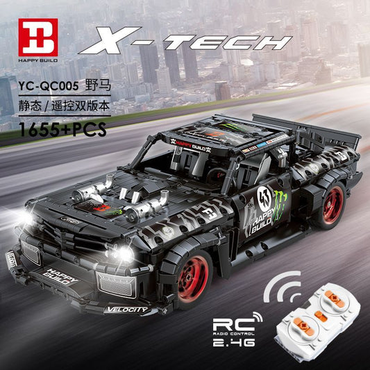 HappyBuild YC-QC005 Technic Ford Mustang Hoonicorn V2 Building Blocks with Motor 1655pcs Bricks Toys For Gift from China