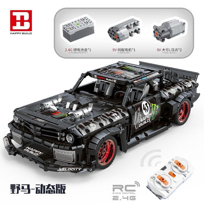 HappyBuild YC-QC005 Technic Ford Mustang Hoonicorn V2 Building Blocks with Motor 1655pcs Bricks Toys For Gift from China