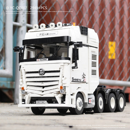 HappyBuild YC-QC007 Technic 1:10 Motor Fully RC Benz ACTROS 4163 Car Building Blocks 2949pcs Bricks Toys From China Delivery.