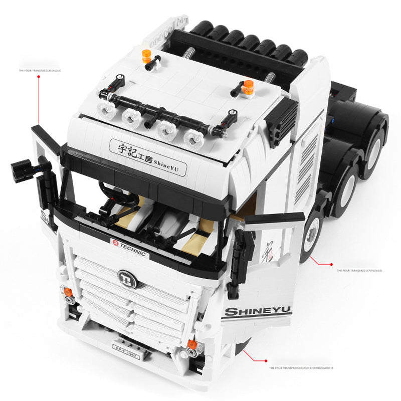 HappyBuild YC-QC007 Technic 1:10 Motor Fully RC Benz ACTROS 4163 Car Building Blocks 2949pcs Bricks Toys From China Delivery.