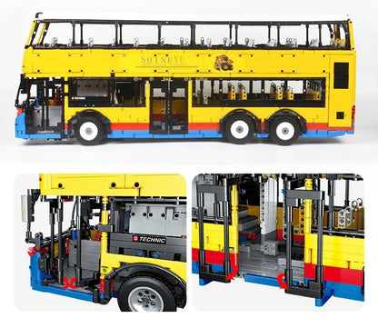 HappyBuild YC-QC015 MOC Double Decker Bus Technic 4306pcs Bricks with Remote Control Version Building Blocks from China.