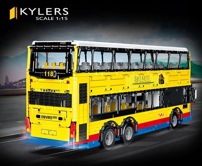 HappyBuild YC-QC015 MOC Double Decker Bus Technic 4306pcs Bricks with Remote Control Version Building Blocks from China.