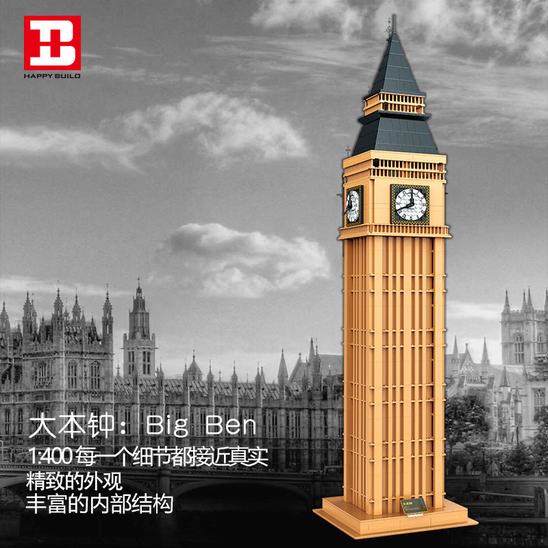 HappyBuild YC20002 Architecture：Elizabeth Tower building blocks 1303pcs bricks Toys For Gift from China