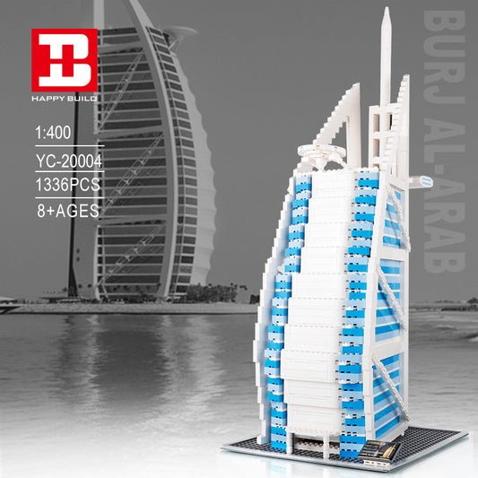 HappyBuild YC20004 Architecture Burjal Arab building blocks 1336pcs bricks Toys For Gift from China