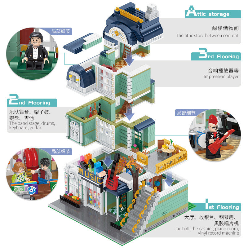 HappyBuild YC20008 City Street Streetcape building blocks 3005pcs bricks Toys For Gift from China