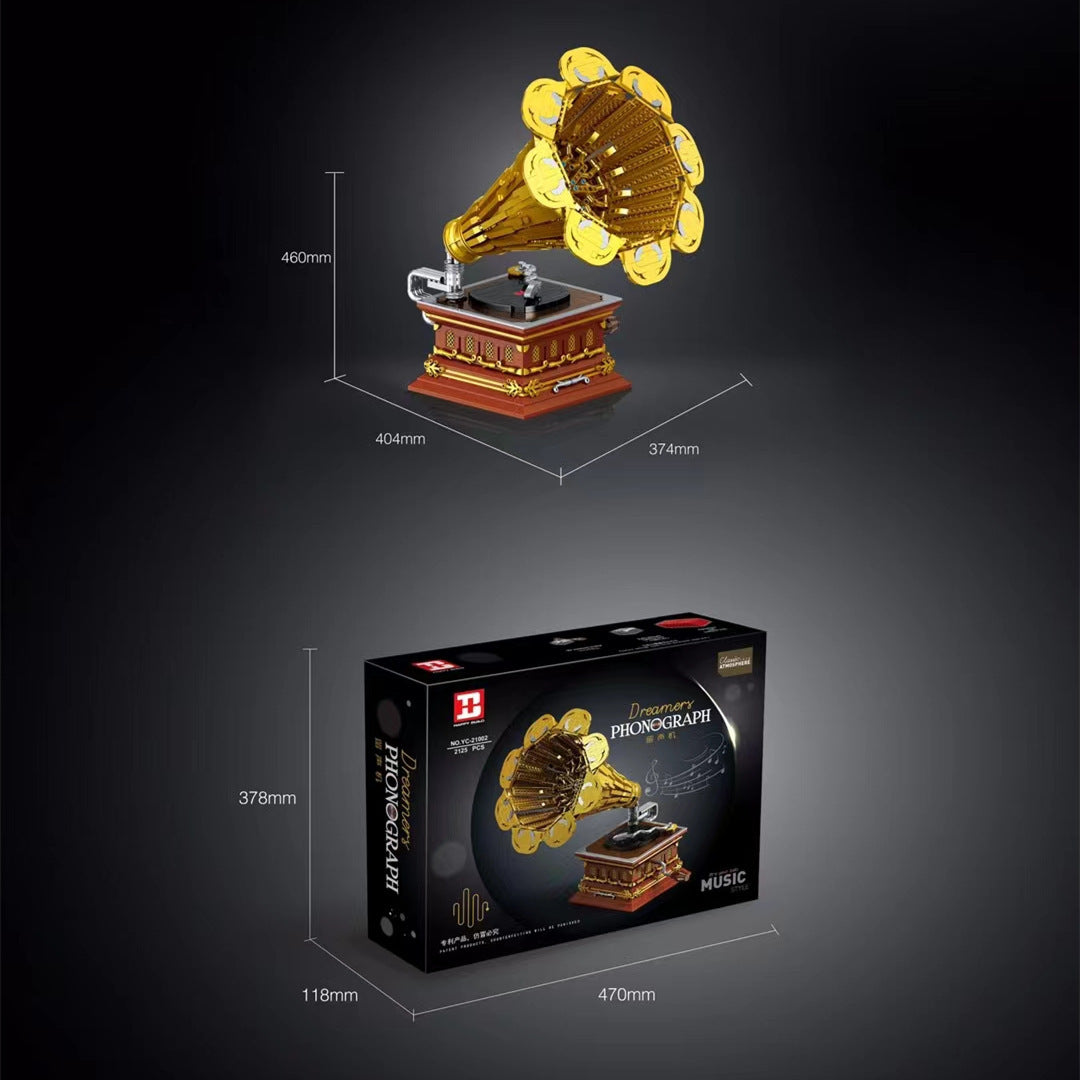 HappyBuild YC21002 Idea MOC 'bluetooth' play building block music phonograph model toy from China