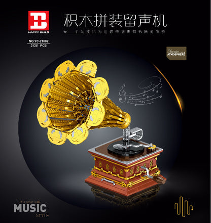 HappyBuild YC21002 Idea MOC 'bluetooth' play building block music phonograph model toy from China