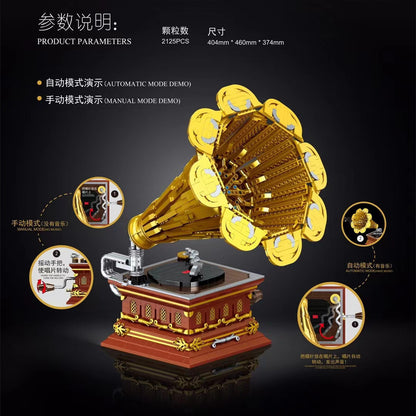 HappyBuild YC21002 Idea MOC 'bluetooth' play building block music phonograph model toy from China