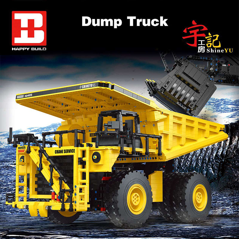 HappyBuild YC22005 MOC Technic Shine YU Dump Truck 1:37 Model Building Blocks Remote Control 3565pcs bricks from China.