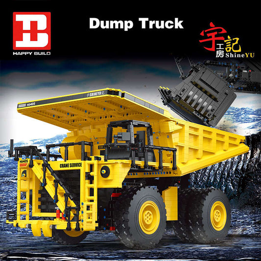 HappyBuild YC22005 MOC Technic Shine YU Dump Truck 1:37 Model Building Blocks Remote Control 3565pcs bricks from China.