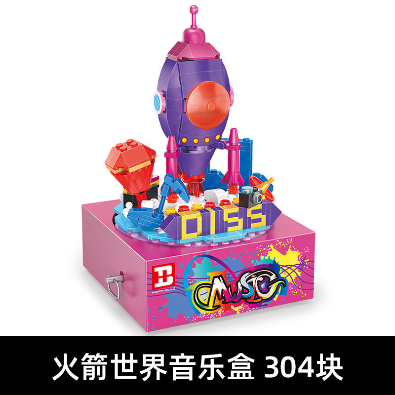 HappyBuild YC50003 Idea Rocket World Music Box Building Blocks 304pcs Toys For Gift from China