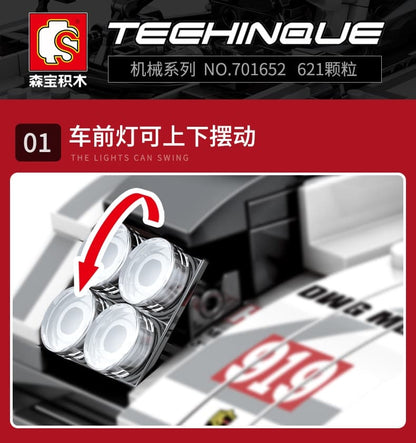 SEMBO 701652 Porsche 919 Pull-back Racing Car