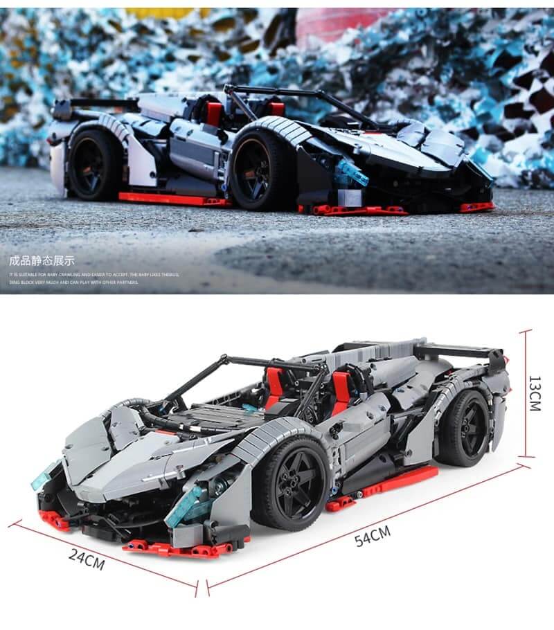 BUILO 1003 MOC 10559 Silver Lamborghini Veneno Roadster