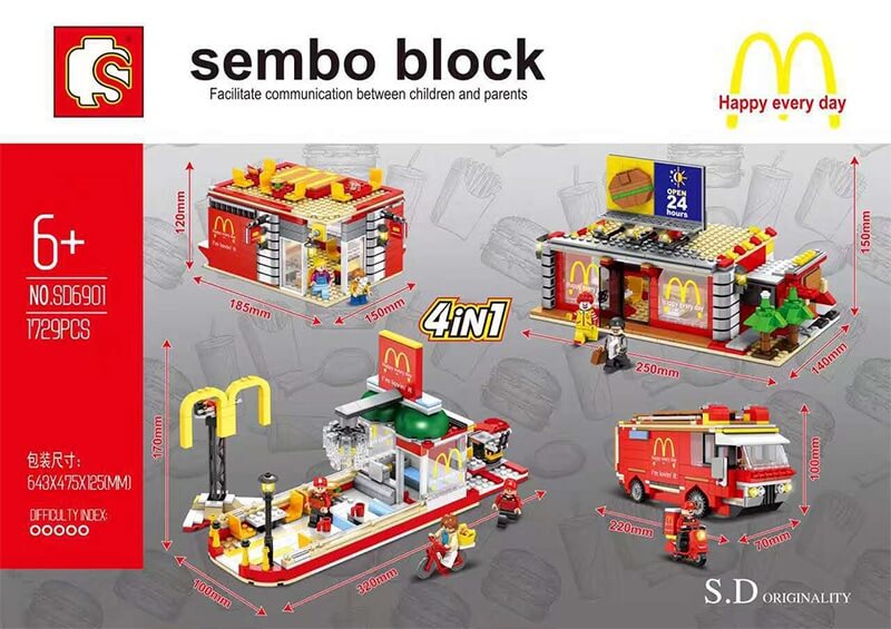 SEMBO SD6901 McDonald Restaurant 4 In 1 with LED Light