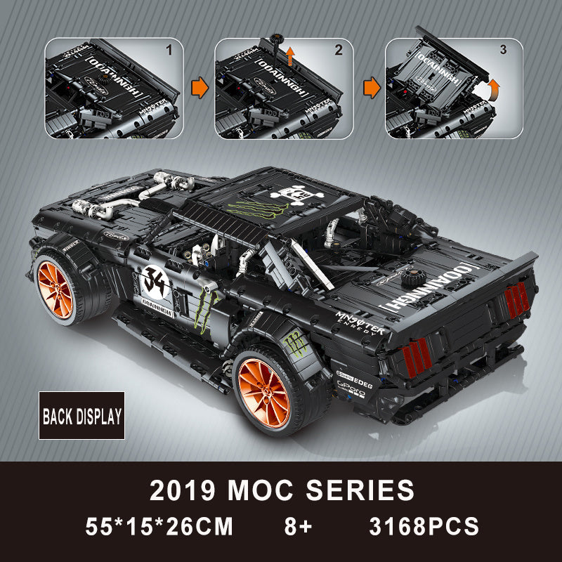 J90068 3219PCS Technic Series Super car Mustang Hoonicorn V2 Building Blocks Toys  20102 9007 From China