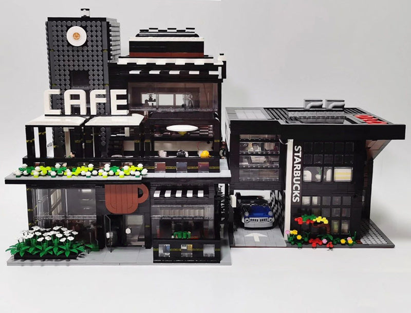 JH86007 MOC Creator Modular Buildings Corner Cafe shop Building Blocks 4314pcs Bricks From Europe 3-7 Days Delivery