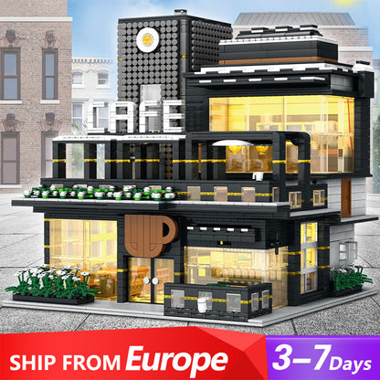 JH86007 MOC Creator Modular Buildings Corner Cafe shop Building Blocks 4314pcs Bricks From Europe 3-7 Days Delivery