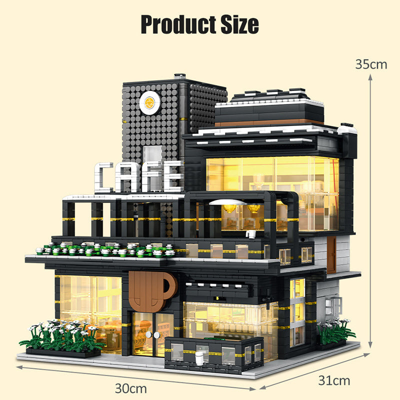 JH86007 MOC Creator Modular Buildings Corner Cafe shop Building Blocks 4314pcs Bricks From Europe 3-7 Days Delivery