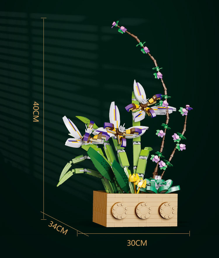 JIBONR G5011 Plants Gladiolus flowers building blocks 1036pcs Idea bricks toys from China