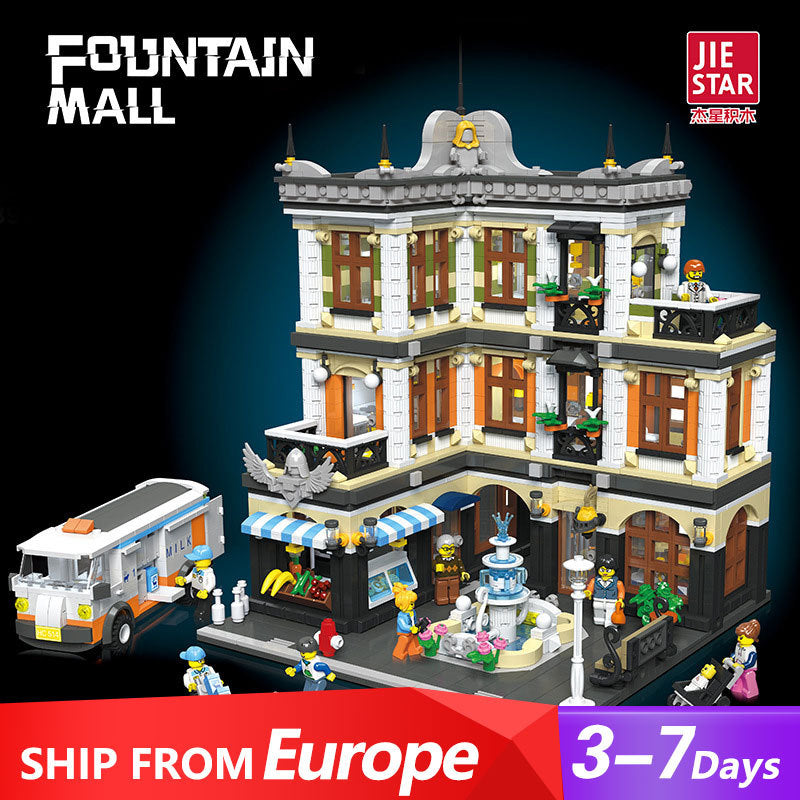 JIESTAR 89113 Modular Buildings The Fountain Square Building Blocks 3420pcs Bricks Toys From Europe 3-7 Days Delivery.