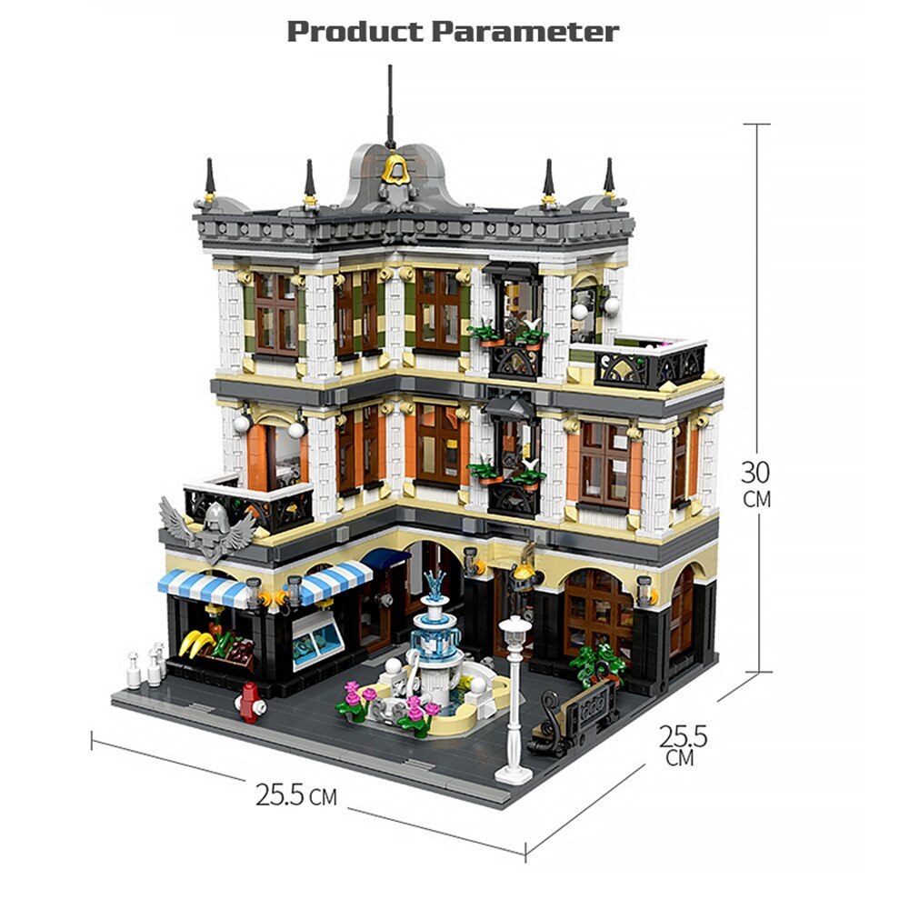 JIESTAR 89113 Modular Buildings The Fountain Square Building Blocks 3420pcs Bricks Toys From Europe 3-7 Days Delivery.