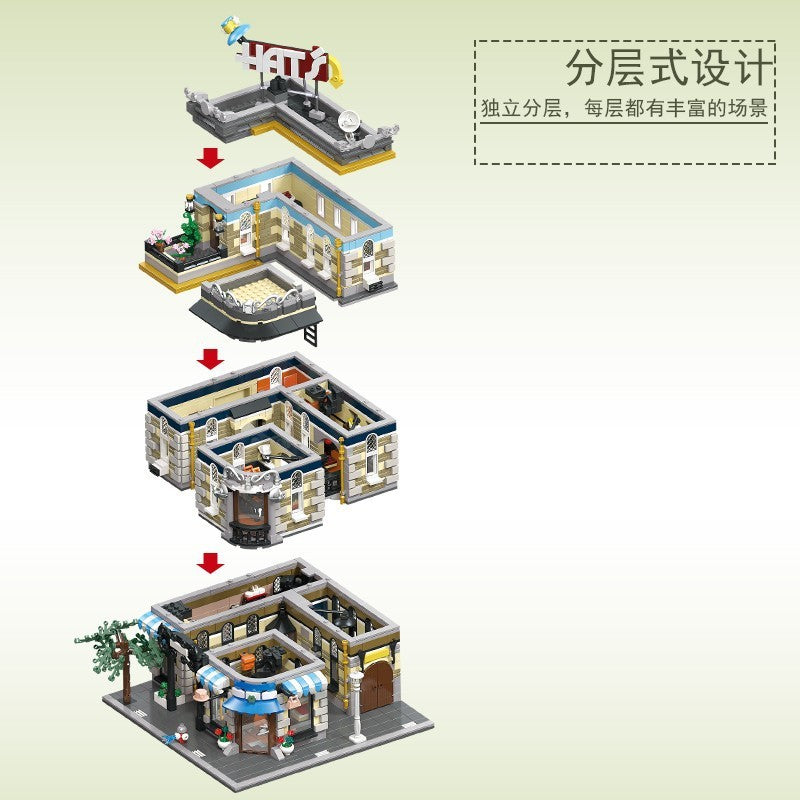 JIESTAR 89121 City Street Hat´s Store Building Blocks Model 3140pcs Bricks Toys From China