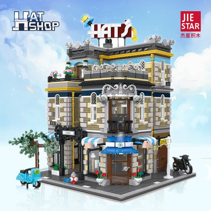 JIESTAR 89121 City Street Hat´s Store Building Blocks Model 3140pcs Bricks Toys From China