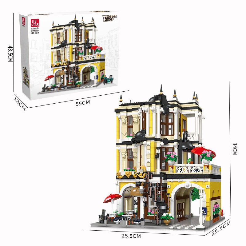 JIESTAR 89124 City Street The Tea Shop Building Blocks 2985pcs Bricks Model From China