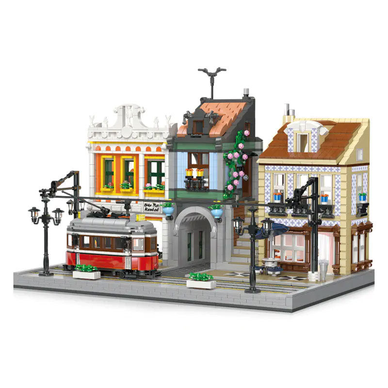 JIESTAR 89132 Expert Series Lisbon Tram Station Platform Building Blocks 3080pcs Bricks Model Ship From China