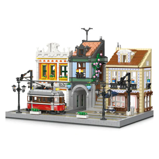JIESTAR 89132 Expert Series Lisbon Tram Station Platform Building Blocks 3080pcs Bricks Model Ship From China