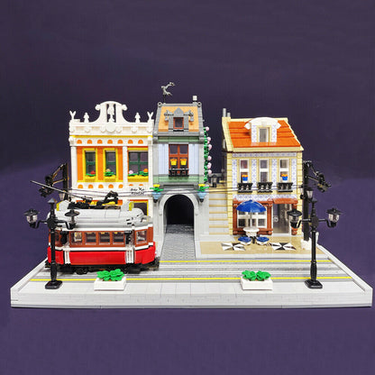 JIESTAR 89132 Expert Series Lisbon Tram Station Platform Building Blocks 3080pcs Bricks Model Ship From China