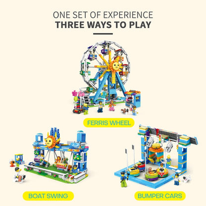 JUHANG 81001 1166pcs Three-change Ferris wheel "creative" Streetscape Architectural scene Building Block Toy From China