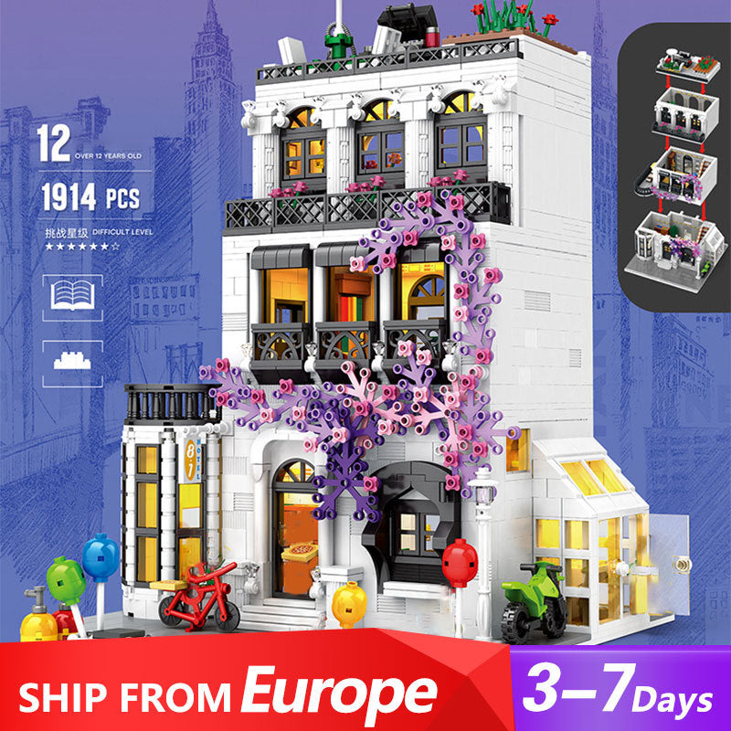 JUHANG 86012 MOC Creator Europe Garden Street Building Blocks 1914pcs Toys Bricks Ship From Europe 3-7 Days Delivery