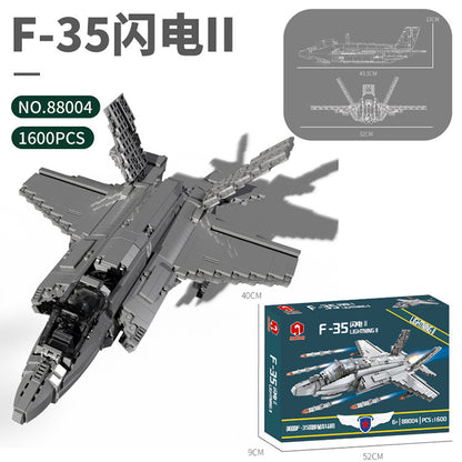 JUHANG 88004 1600PCS Military series F-35 Lightning Ⅱ Joint Attack Aircraft Model Building Blocks Brick toys From China