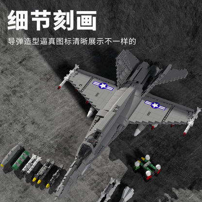 JUHANG 88005 Military series F-18 carrier-based fighter Hornet building blocks 1576pcs bricks Toys For Gift ship from China