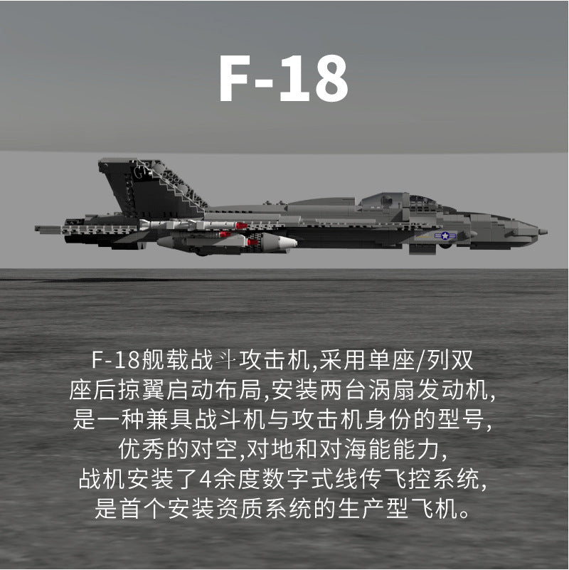 JUHANG 88005 Military series F-18 carrier-based fighter Hornet building blocks 1576pcs bricks Toys For Gift ship from China