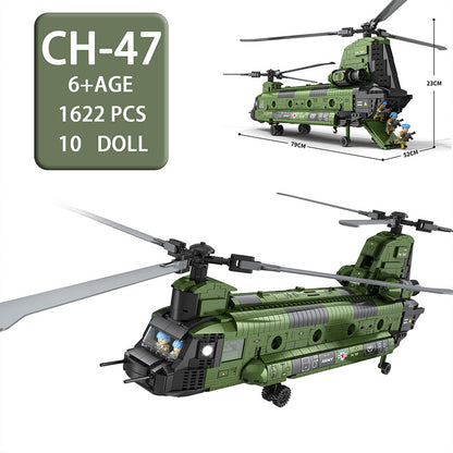 JUHANG 88017 MOC Military CH-47 Transport Helicopter Chinook Building Blocks 1622pcs Bricks Toys From Delivery.