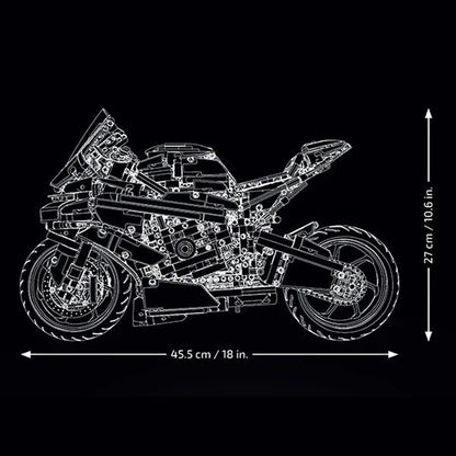 JUHANG BM002 MOC Technical 1:5 black warrior motorcycle Building blocks 1920pcs Gift Toys from China.