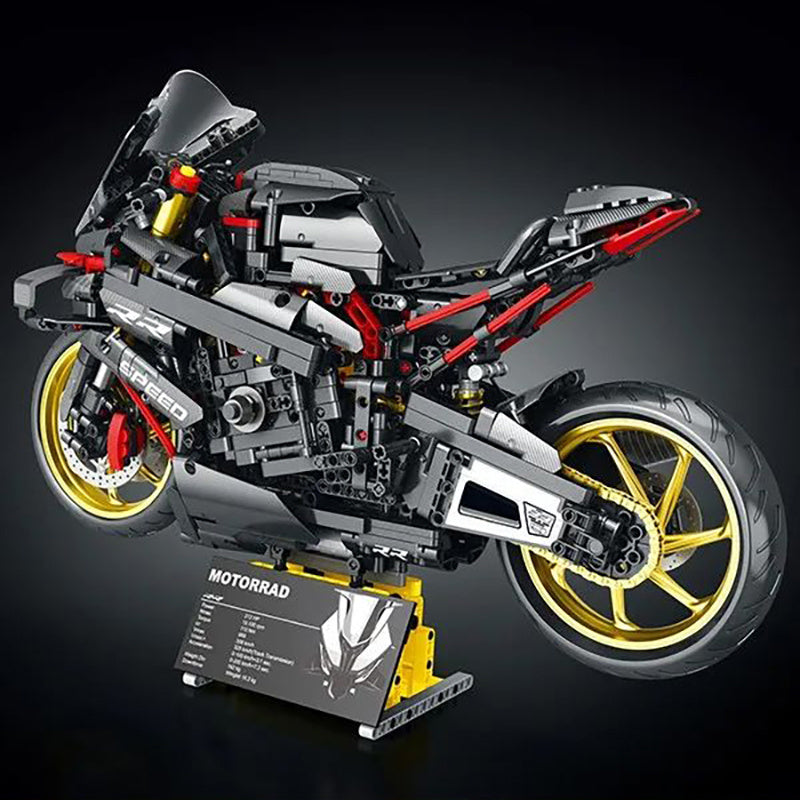 JUHANG BM002 MOC Technical 1:5 black warrior motorcycle Building blocks 1920pcs Gift Toys from China.