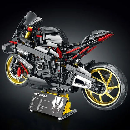 JUHANG BM002 MOC Technical 1:5 black warrior motorcycle Building blocks 1920pcs Gift Toys from China.