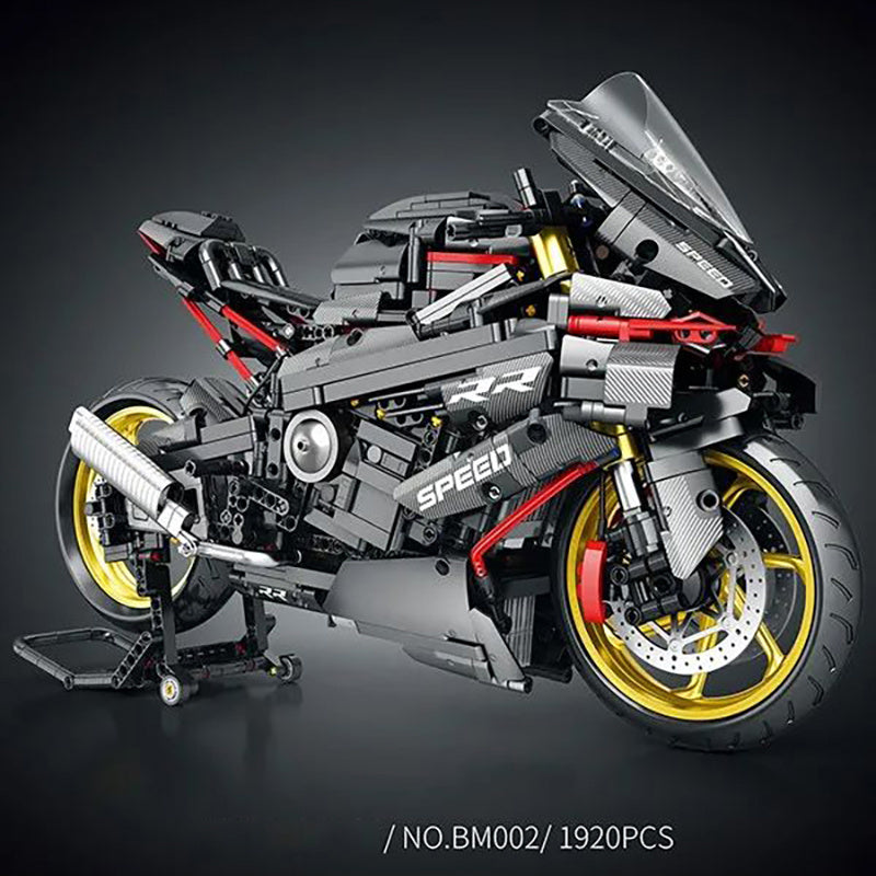 JUHANG BM002 MOC Technical 1:5 black warrior motorcycle Building blocks 1920pcs Gift Toys from China.