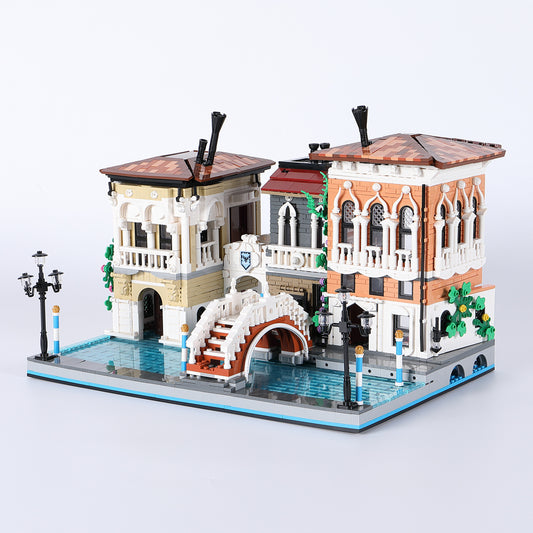 JieStar 89122 Ideas The Little Venice City Street View Architecture Series MOC Model Modular Building Blocks 3050pcs Brick Toys Kids Gift Set China