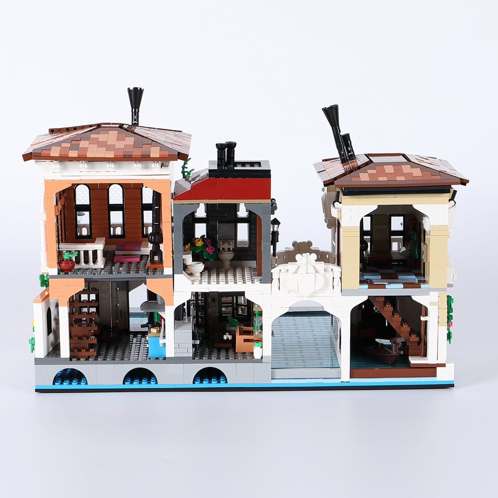 JieStar 89122 Ideas The Little Venice City Street View Architecture Series MOC Model Modular Building Blocks 3050pcs Brick Toys Kids Gift Set China