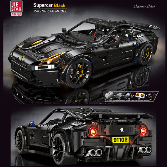 JieStar 91102 High-Tech Moc F12 Super Sport Black Racing Car Model RSR Bricks Building Blocks 3097Pcs Toys with Motor Ship From China.