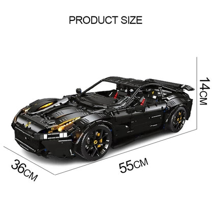 JieStar 91102 High-Tech Moc F12 Super Sport Black Racing Car Model RSR Bricks Building Blocks 3097Pcs Toys with Motor Ship From China.