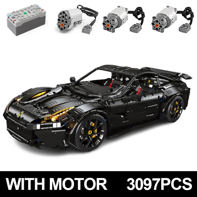 JieStar 91102 Moc F12 Super Sport Racing Car Model RSR Bricks Building Blocks 3097Pcs With Motor Ship From Europe 3-7 Days Delivery