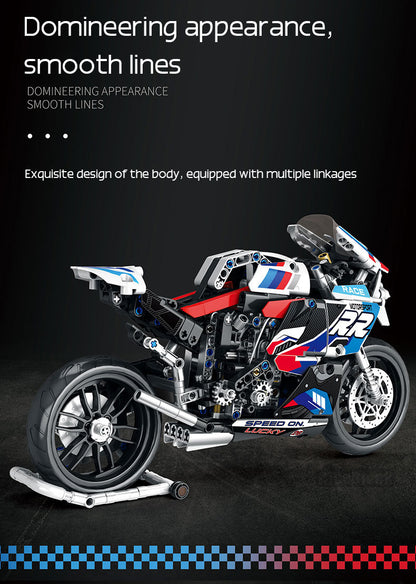 JuHang 82003 MOC Technical Ideas Motorcycle Model Building Blocks BMW S1000RR 768pcs bricks from China