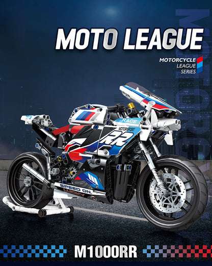 JuHang 82003 MOC Technical Ideas Motorcycle Model Building Blocks BMW S1000RR 768pcs bricks from China
