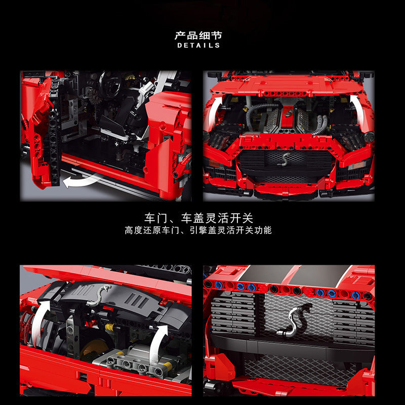 K135 Super 18K Technic SHELBY GT500 Mustang 1:8 Model Building Blocks Sports Car Model 3386pcs Bricks Toys Ship From Europe 3-7 Days Delivery