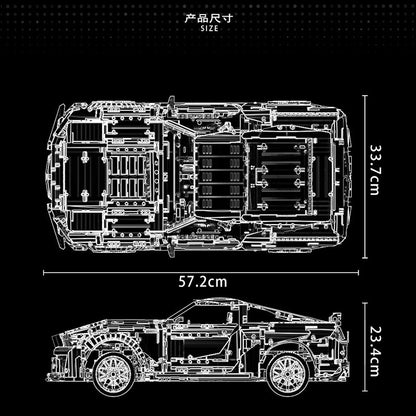 K135 Super 18K Technic SHELBY GT500 Mustang 1:8 Model Building Blocks Sports Car Model 3386pcs Bricks Toys Ship From Europe 3-7 Days Delivery